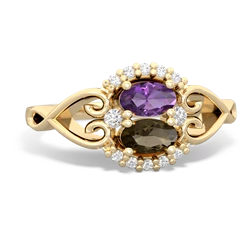 Amethyst Love Nest 14K Yellow Gold ring R5860