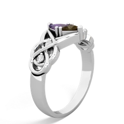 Amethyst Keepsake Celtic Knot 14K White Gold ring R5300