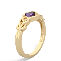 Amethyst Celtic Love Knot 14K Yellow Gold ring R5420