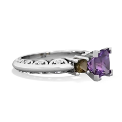 Amethyst Eternal Embrace Engagement 14K White Gold ring C2001