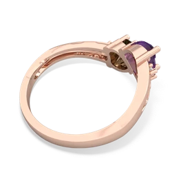 Amethyst Snuggling Hearts 14K Rose Gold ring R2178