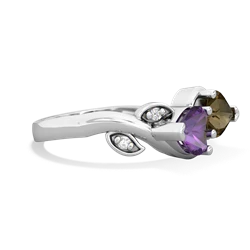 Amethyst Floral Elegance 14K White Gold ring R5790