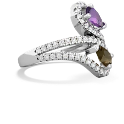 Amethyst Diamond Dazzler 14K White Gold ring R3000