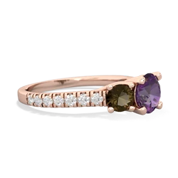 Amethyst Pave Trellis 14K Rose Gold ring R5500