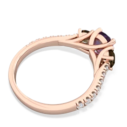 Amethyst Pave Trellis 14K Rose Gold ring R5500