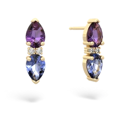 Amethyst Bowtie Drop 14K Yellow Gold earrings E0865