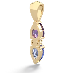 Amethyst Bowtie Drop 14K Yellow Gold pendant P0865