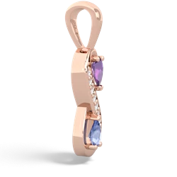 Amethyst Diamond Infinity 14K Rose Gold pendant P5390