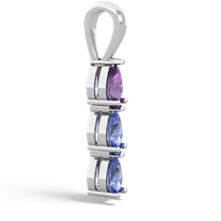 Amethyst Dew Drops 14K White Gold pendant P2251