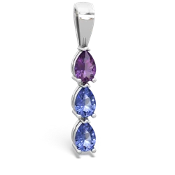 Amethyst Dew Drops 14K White Gold pendant P2251