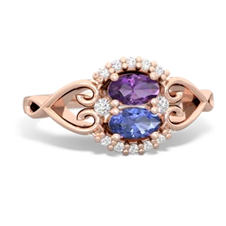 Amethyst Love Nest 14K Rose Gold ring R5860