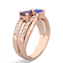 Amethyst Bowtie 14K Rose Gold ring R2360