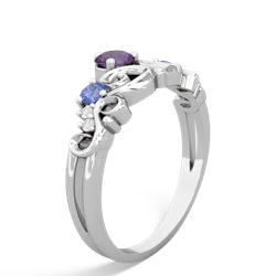 Amethyst Crown Keepsake 14K White Gold ring R5740