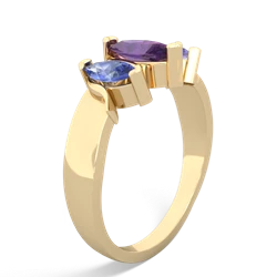 Amethyst Three Peeks 14K Yellow Gold ring R2433