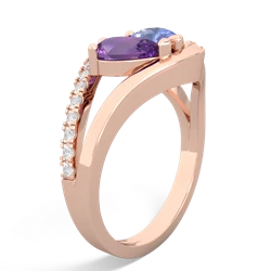 Amethyst Nestled Heart Keepsake 14K Rose Gold ring R5650