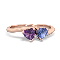 Amethyst Sweethearts 14K Rose Gold ring R5260