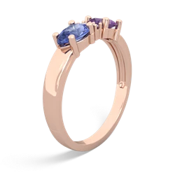 Amethyst Pear Bowtie 14K Rose Gold ring R0865