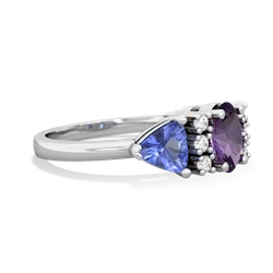 Amethyst Antique Style Three Stone 14K White Gold ring R2186