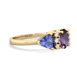 Amethyst Antique Style Three Stone 14K Yellow Gold ring R2186