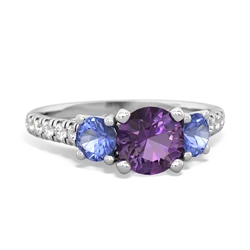 Amethyst Pave Trellis 14K White Gold ring R5500