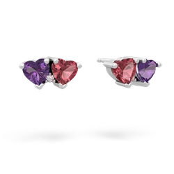 Amethyst Sweethearts 14K White Gold earrings E5260