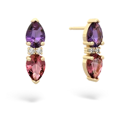 Amethyst Bowtie Drop 14K Yellow Gold earrings E0865