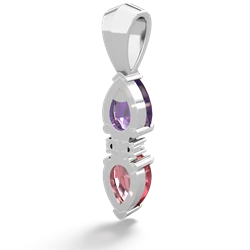 Amethyst Bowtie Drop 14K White Gold pendant P0865