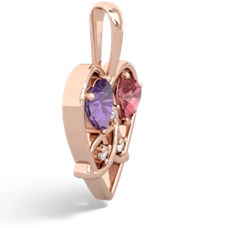 Amethyst Celtic Trinity Heart 14K Rose Gold pendant P5331