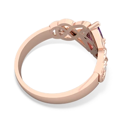 Amethyst Keepsake Celtic Knot 14K Rose Gold ring R5300