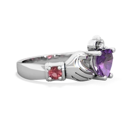 Amethyst Claddagh Keepsake 14K White Gold ring R5245