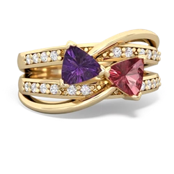 Amethyst Bowtie 14K Yellow Gold ring R2360