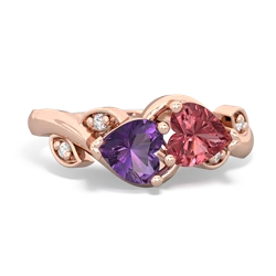 Amethyst Floral Elegance 14K Rose Gold ring R5790