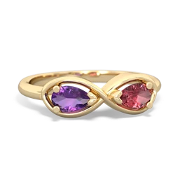 Amethyst Infinity 14K Yellow Gold ring R5050