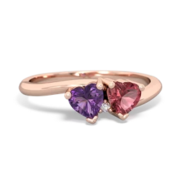 Amethyst Sweethearts 14K Rose Gold ring R5260