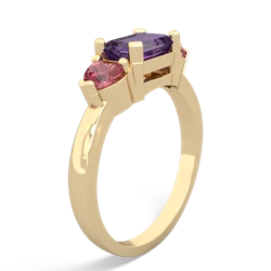 Amethyst Three Stone 14K Yellow Gold ring R5235