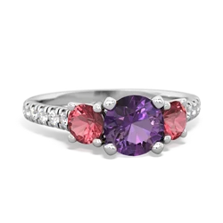 Amethyst Pave Trellis 14K White Gold ring R5500