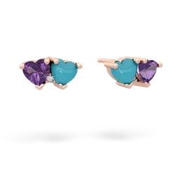 Amethyst Sweethearts 14K Rose Gold earrings E5260