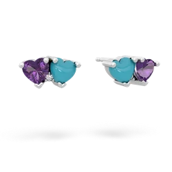 Amethyst Sweethearts 14K White Gold earrings E5260