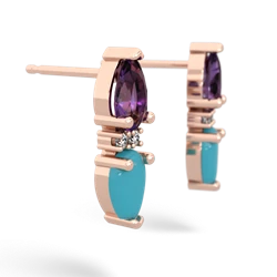 Amethyst Bowtie Drop 14K Rose Gold earrings E0865