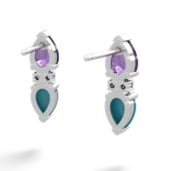 Amethyst Bowtie Drop 14K White Gold earrings E0865