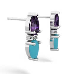 Amethyst Bowtie Drop 14K White Gold earrings E0865