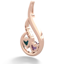 Amethyst Keepsake Curves 14K Rose Gold pendant P5450