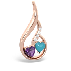 Amethyst Keepsake Curves 14K Rose Gold pendant P5450