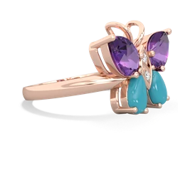 Amethyst Butterfly 14K Rose Gold ring R2215