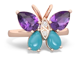 Amethyst Butterfly 14K Rose Gold ring R2215