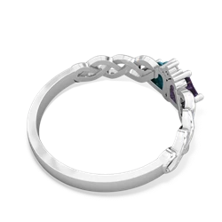 Amethyst Heart To Heart Braid 14K White Gold ring R5870