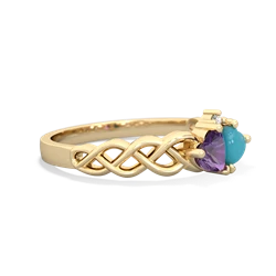 Amethyst Heart To Heart Braid 14K Yellow Gold ring R5870