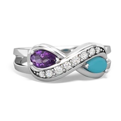 Amethyst Diamond Infinity 14K White Gold ring R5390