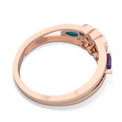 Amethyst Hearts Intertwined 14K Rose Gold ring R5880