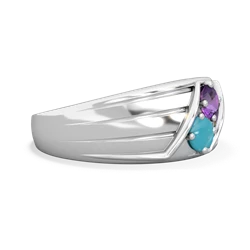 Amethyst Men's Streamline 14K White Gold ring R0460